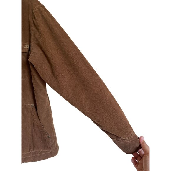 RIPCURL Brown Corduroy Hooded Work Jacket Shacket Blanket Lined Size Smal - Picture 9 of 11